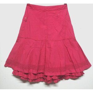 Faded Glory Skirt Girls XL (14-16) elderberry color pink A-line flare layered EC